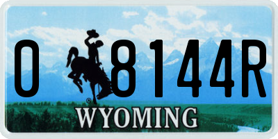 WY license plate 08144R