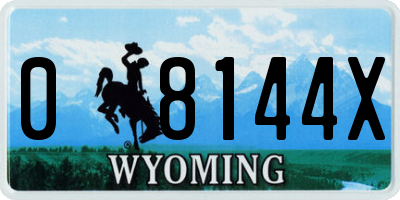 WY license plate 08144X
