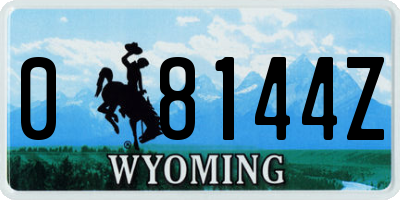 WY license plate 08144Z