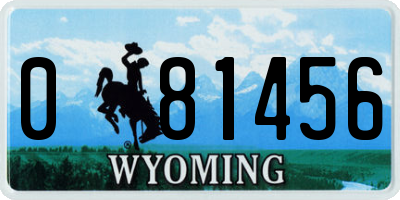 WY license plate 081456