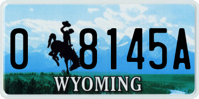 WY license plate 08145A