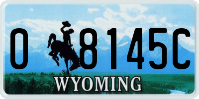 WY license plate 08145C