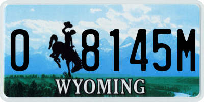 WY license plate 08145M