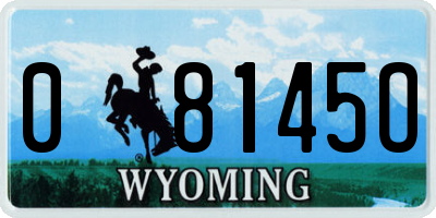 WY license plate 08145O