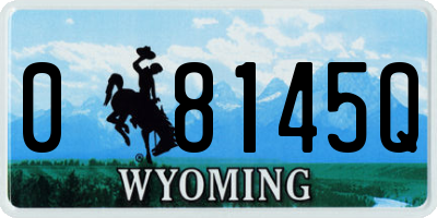 WY license plate 08145Q