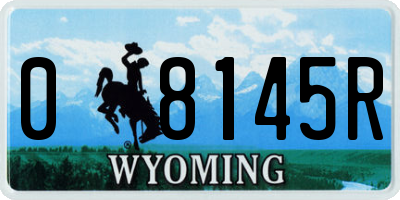 WY license plate 08145R