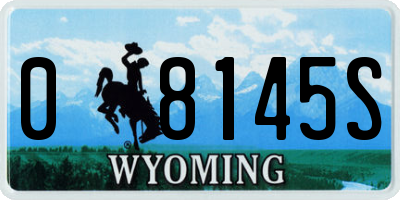 WY license plate 08145S