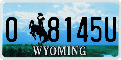 WY license plate 08145U