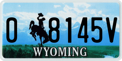 WY license plate 08145V