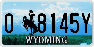 WY license plate 08145Y