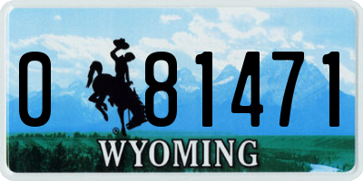 WY license plate 081471
