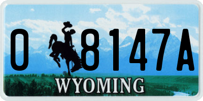 WY license plate 08147A