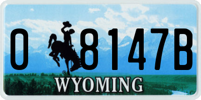 WY license plate 08147B