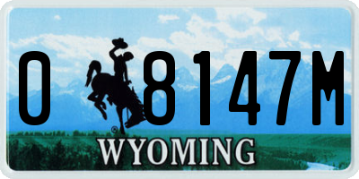 WY license plate 08147M