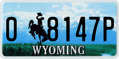 WY license plate 08147P