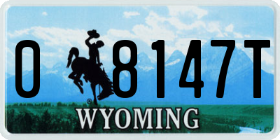 WY license plate 08147T