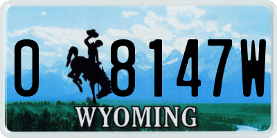 WY license plate 08147W