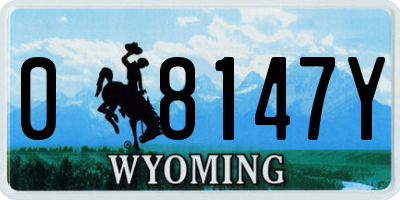 WY license plate 08147Y