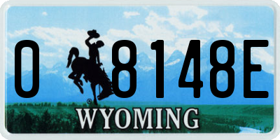 WY license plate 08148E