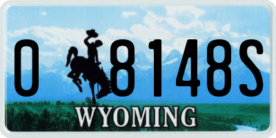 WY license plate 08148S