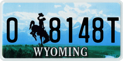 WY license plate 08148T