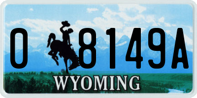 WY license plate 08149A