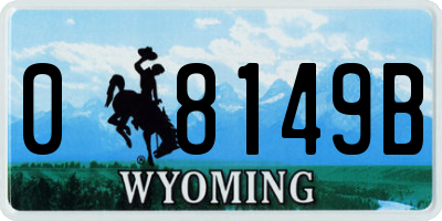 WY license plate 08149B