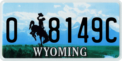 WY license plate 08149C