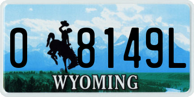 WY license plate 08149L
