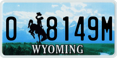 WY license plate 08149M