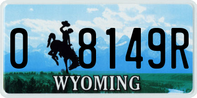 WY license plate 08149R