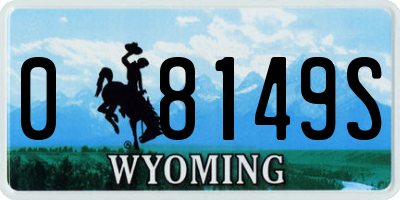 WY license plate 08149S
