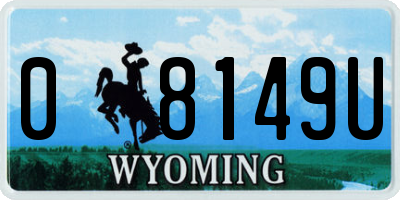 WY license plate 08149U