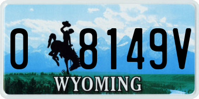 WY license plate 08149V