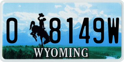 WY license plate 08149W