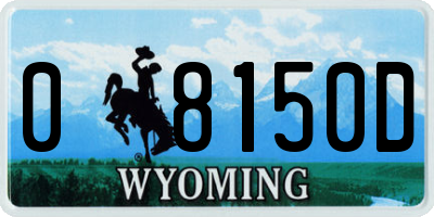 WY license plate 08150D
