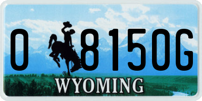 WY license plate 08150G
