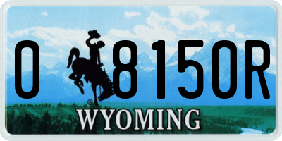 WY license plate 08150R