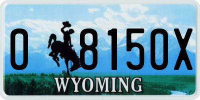 WY license plate 08150X