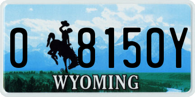 WY license plate 08150Y