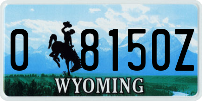 WY license plate 08150Z