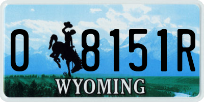 WY license plate 08151R