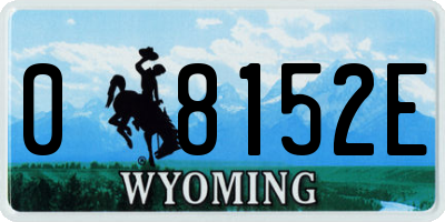 WY license plate 08152E