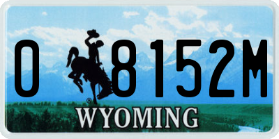 WY license plate 08152M