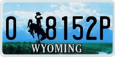 WY license plate 08152P