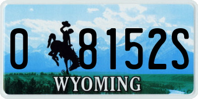 WY license plate 08152S