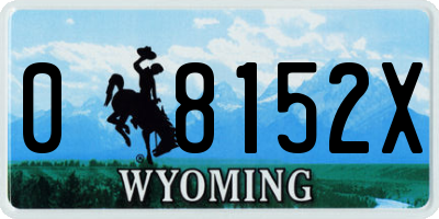 WY license plate 08152X