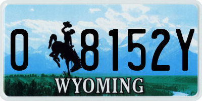 WY license plate 08152Y