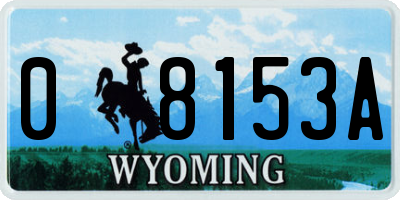 WY license plate 08153A