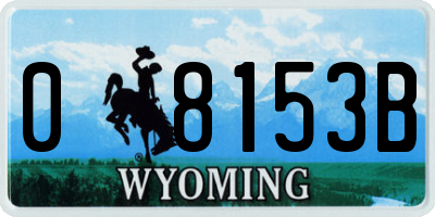WY license plate 08153B